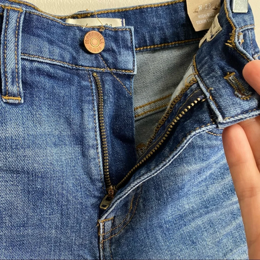 Madewell Glenoaks Wash High Rise Cuffed Denim Shorts Size 23